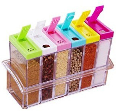 K Kudos Enterprise Seasoning Six Pieces Set - 100 ml Plastic Spice Container Kitchen Tool Set(Multicolor, Baking Tools)