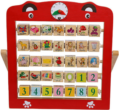 

Emob Creative Learning Wooden Alphabet Abacus Teaching Frame Educational Toy For Kids With 360 Rote Letters & Cognitive Letters(Multicolor)