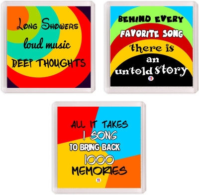 

Thoughtroad FAVORITE MUSIC 1000 MEMORIES Fridge Magnet Pack of 3