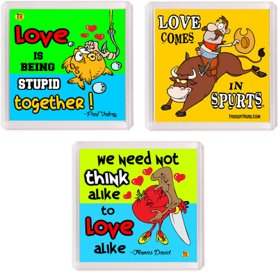 

Thoughtroad THINK LOVE TOGETHER Fridge Magnet Pack of 3