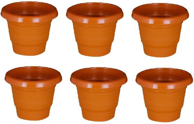 

SPHINX Terracota Colored Plastic Small Nursery Pots Planters - (Height/Depth - 10 cms/4 Inches) - Plant Container Set(Pack of 6, Plastic)