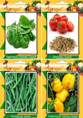 Airex Spinach (Palak), Tomato, Semphali, Yellow Capsicum Seed(15 per packet)