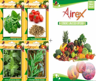 Airex Spinach (Palak), Tomato, Mint (Pudina), Cluster Bean Seed(20 per packet)