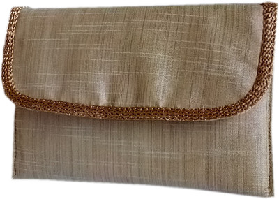 

auk Women's Designer Silk Hand Purse Pouch(Beige)