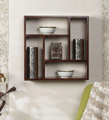 

La Stella Black Engineered Wood Wooden Wall Shelf(Number of Shelves - 5, Brown)