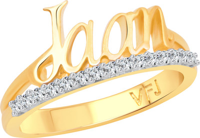 

Vighnaharta Romantic Word "JAAN" for Women and Girls - [VFJ1258FRG16] Alloy Cubic Zirconia Gold-plated Plated Ring