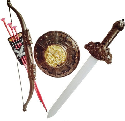 

HALO NATION Bahubali Styled Warrior Set - Knights Fancy Dress Kids Cosplay - Bow Archery , King's Sword & Shield