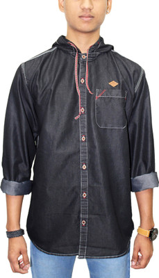 KUONS AVENUE Men Solid Casual Black, Grey Shirt