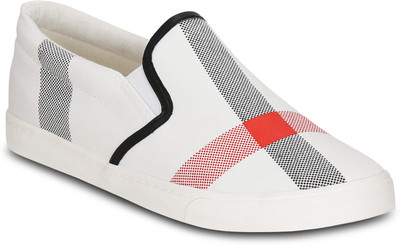 

Kielz White-Canvas-Slip-On-Sneakers Slip On Sneakers For Women(White