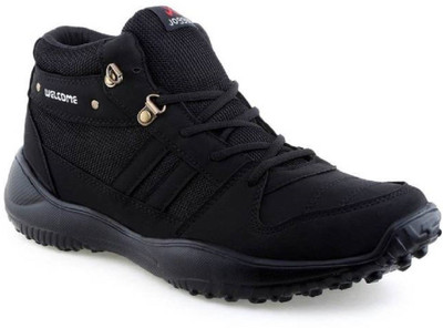 

Welcome Brand Black Lace-up sport Running Shoes For Men(Black