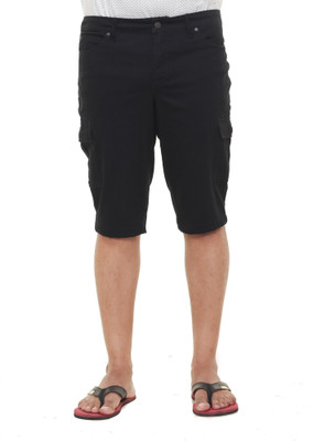 OLD KHAKI Solid Men Black Bermuda Shorts