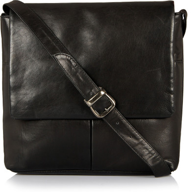 

Leather Zentrum Men & Women Formal Black Genuine Leather Sling Bag