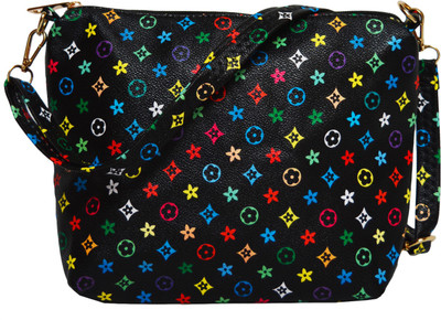 

Fashion Knockout Girls Casual Black PU Sling Bag