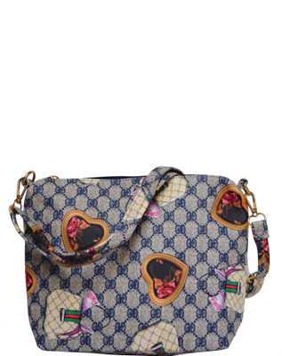 

Fashion Knockout Girls Casual Blue Cotton Sling Bag
