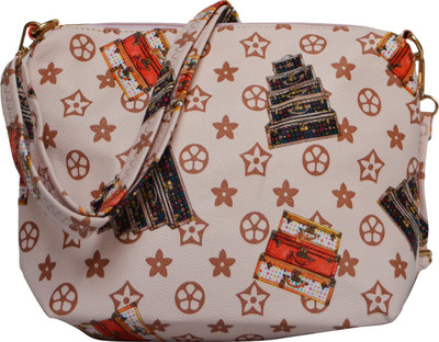 

Fashion Knockout Girls Casual Beige PU Sling Bag