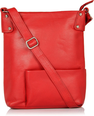 

Leather Zentrum Shoulder Bag(Red)