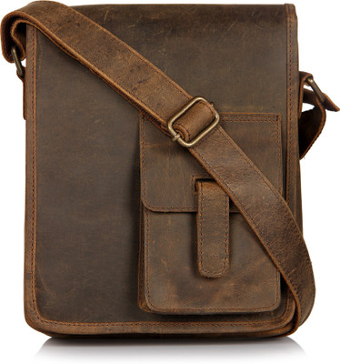 

Leather Zentrum Men & Women Casual Brown Genuine Leather Sling Bag