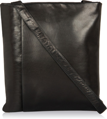 

Leather Zentrum Men & Women Formal Black Genuine Leather Sling Bag