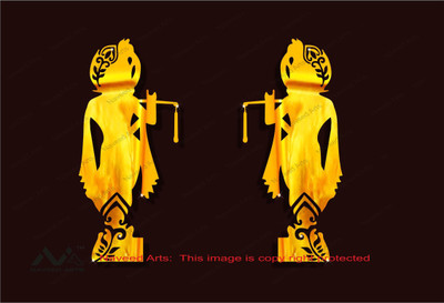 

naveed arts  Acrylic sticker Sticker(Pack of 2, Gold