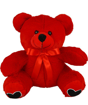 Sana Teddy Sitting With Fancy Ribbon cm 50 50 cm Red Sana Soft Toys