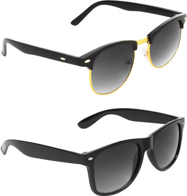 ABNER Clubmaster, Wayfarer Sunglasses(For Men & Women, Black)