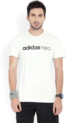 Buy ADIDAS NEO Solid Men Round Neck White T Shirt on Flipkart