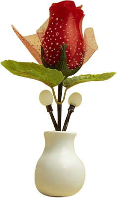 

CheckSums 11734 3W Rose LED Night Lamp for Home & Office Decoration Night Lamp(13 cm, White)