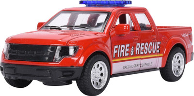 

Toyvala Die Cast Fire and Rescue Car with Open Hood(Red)