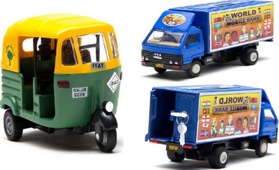 

MN OVERSEAS World Mobile Bank Car with Auto Rikshaw for kids(Multicolor)