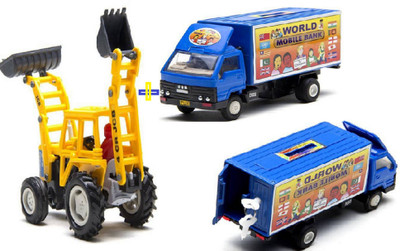 

MN OVERSEAS World Mobile Bank Car with Earth Mover for kids(Multicolor)