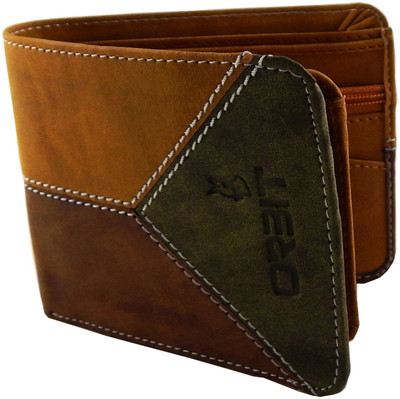 

Orbit Men Tan, Brown, Green Genuine Leather, Fabric Wallet(8 Card Slots), Brown;green;tan