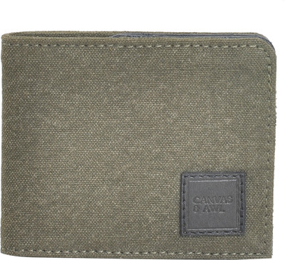 

CANVAS & AWL Men Grey Canvas, Genuine Leather Card Holder(3 Card Slots)