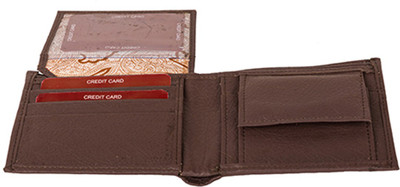 

Aoris Men Brown Genuine Leather Wallet(3 Card Slots)