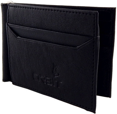 Orbit Men Black Genuine Leather, Fabric Wallet(12 Card Slots)