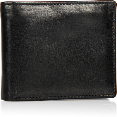 

Leather Zentrum Men Black Genuine Leather Wallet(10 Card Slots)