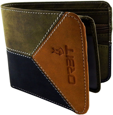 

Orbit Men Green, Black, Tan Genuine Leather, Fabric Wallet(8 Card Slots), Black;green;tan