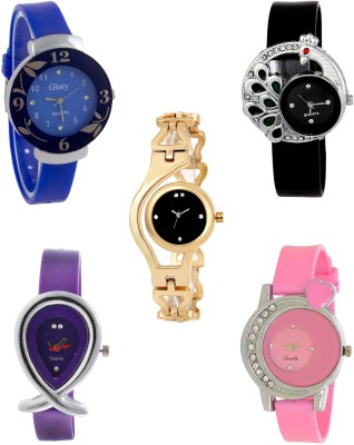 Keepkart 0049 Stylish Multicolour Dial With Golden Chain Beautiful Watches Combo For Woman And Girls Watch  - For Girls   Watches  (Keepkart)