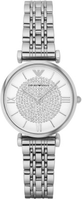 Emporio Armani AR1925 White Crystal Pave Dial Stainless Steel Watch  - For Women   Watches  (Emporio Armani)
