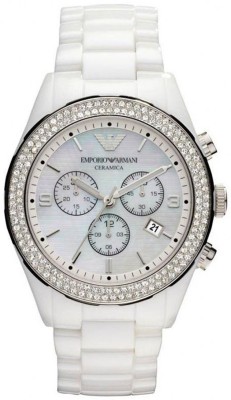 Emporio Armani AR1456 Ceramica Crystal Pave Watch  - For Women   Watches  (Emporio Armani)