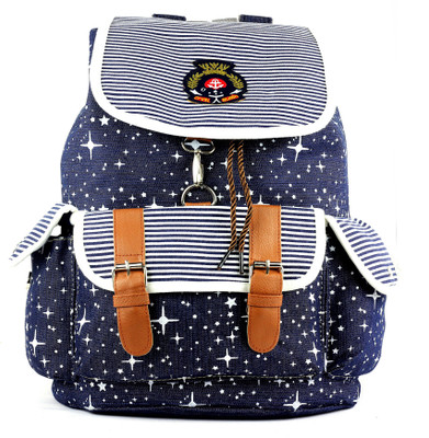 

ramposh Women Canvas Printed Backpack 15 L Backpack(Blue)