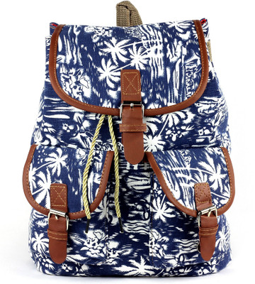 

ramposh Women Canvas Printed Backpack 15 L Backpack(Blue)
