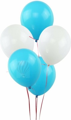 PartyballoonsHK Solid White & Light Blue Balloon(White, Blue, Pack of 30)