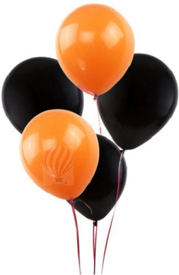 

PartyballoonsHK Solid Black & Orange Balloon(Orange, Black, Pack of 30)