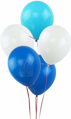

PartyballoonsHK Solid Blue, White And Light Blue Balloon(White, Blue, Pack of 30)