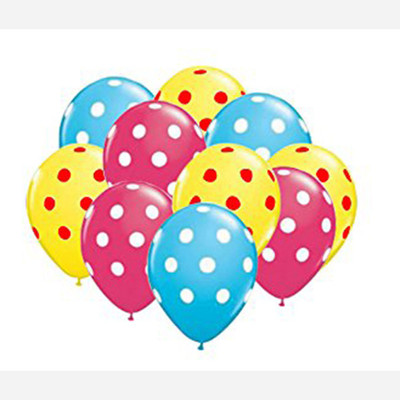

PARTY PROPZ Printed PEPPA PIG BIRTHDAY DECORATION/POLKA DOT BALLOON(SET OF 25)/PEPPA PIG PARTY SUPPLIES Balloon(Multicolor, Pack of 25)