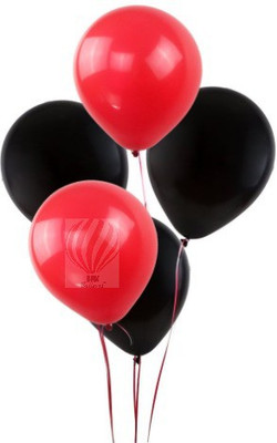 

PartyballoonsHK Solid Red & Black Balloon(Red, Black, Pack of 30)
