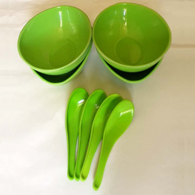 

Roni Wares Green Thrill Bowl With Spoon Melamine Bowl Set(Green)