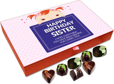 

Chocholik Gift Box - Happy Birthday Sister Chocolate Box - 12pc Truffles(144 g)