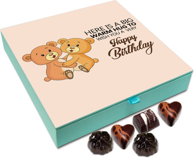 

Chocholik Gift Box - Here Is Big Warm Hug To Wish You Happy Birthday Chocolate Box - 9pc Truffles(108 g)