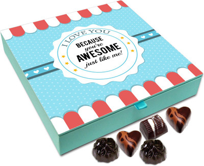 

Chocholik Gift Box - I Love You Because You Are Awesome Chocolate Box - 9pc Truffles(108 g)